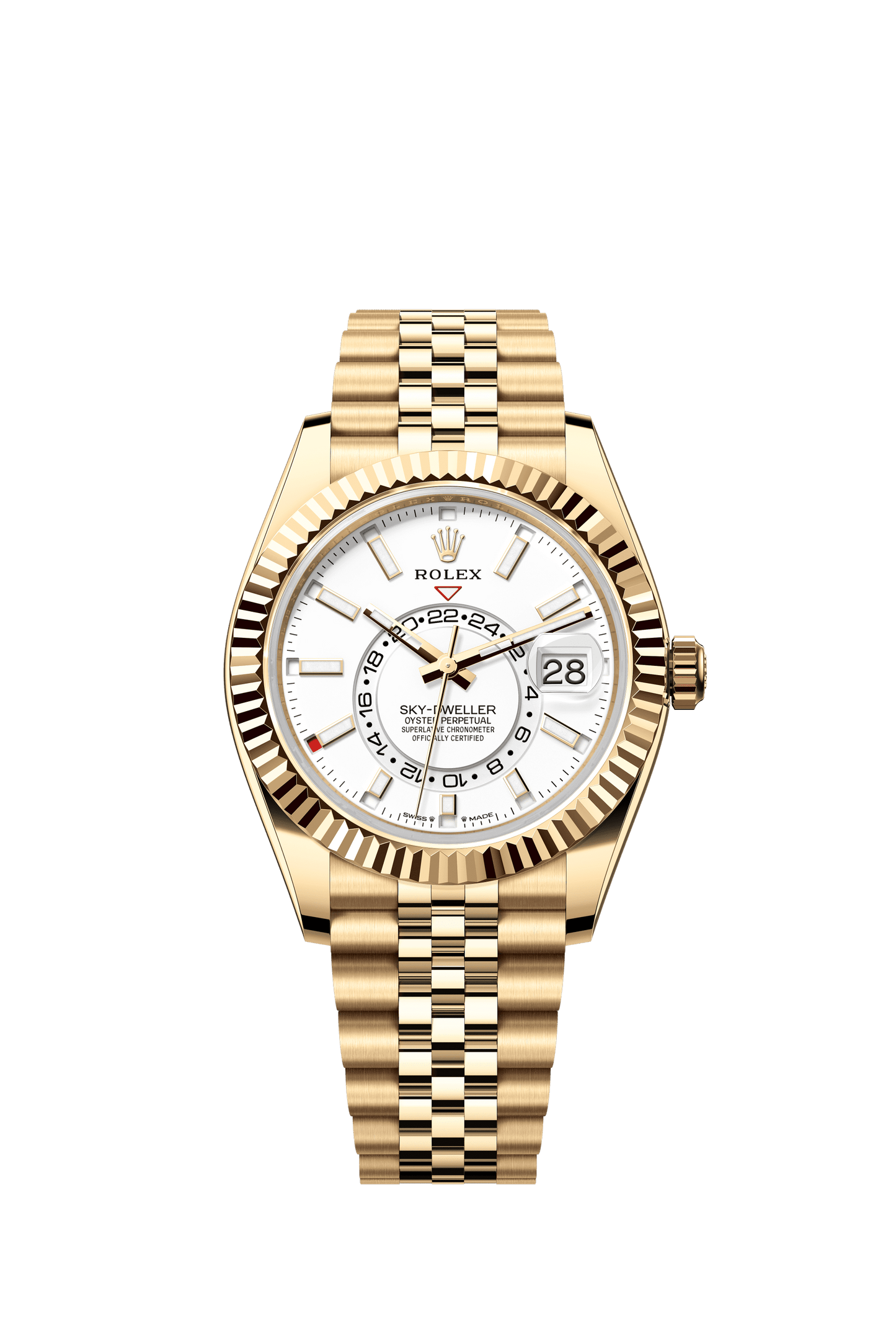 Rolex Oyster 42 mm Intense White Dial 18k Yellow Gold Oysterflex m336938-0006