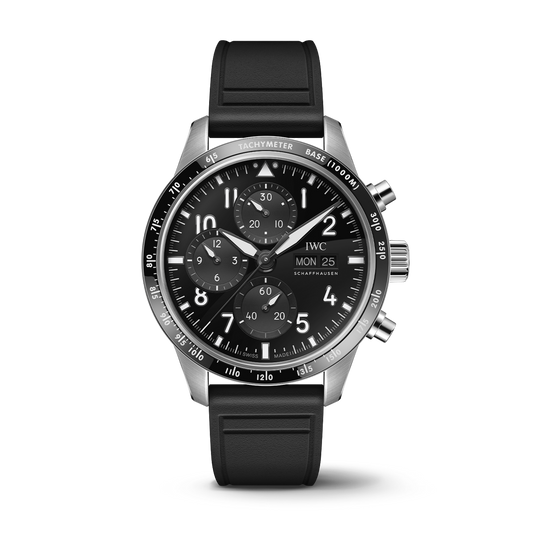 IWC Schaffhausen Pilot’s Watch Performance Chronograph 41 AMG 41  mm Black Dial Titanium  Black Rubber Strap IW388305