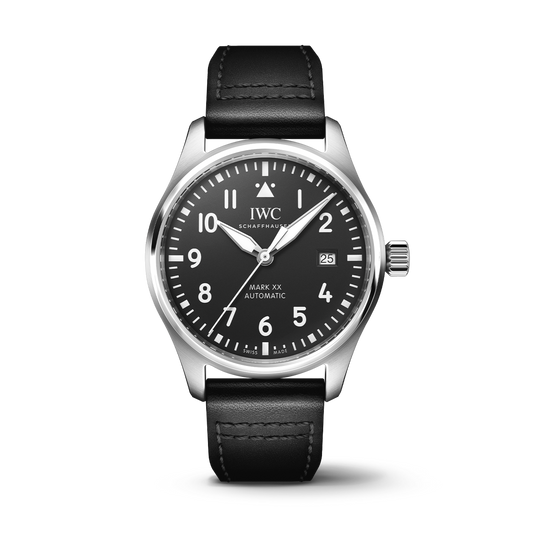 IWC Schaffhausen Pilot's Watch Mark XX 40 mm Black Dial Stainless Steel Black Calfskin Strap IW328201