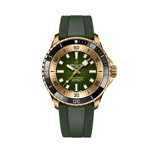 Breitling Superocean Automatic 42 mm Olive Green Dial Bronze Rubber Green Strap N17375201L1S1