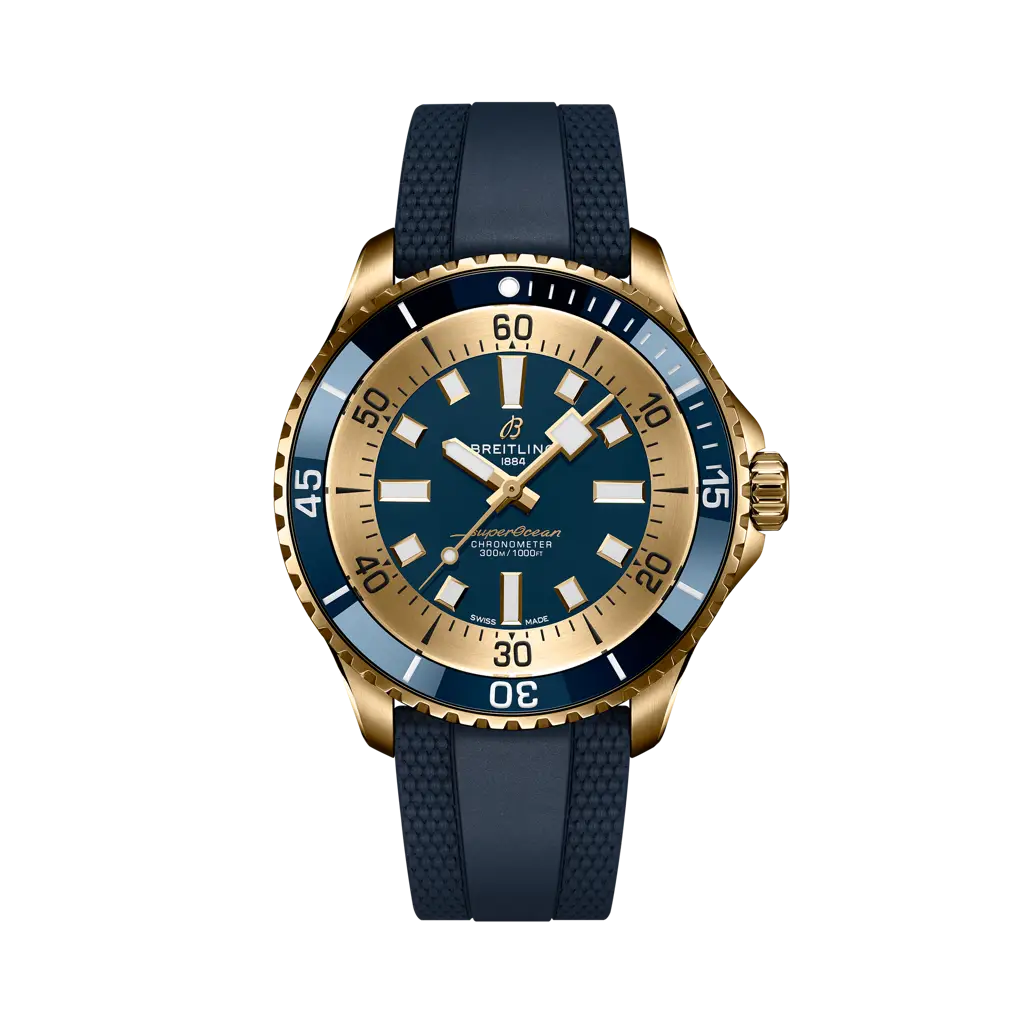 Breitling Superocean Automatic 44 mm Blue Dial Bronze Rubber Blue Strap N173761A1C1S1