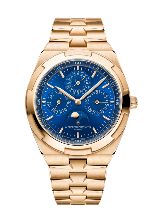 Vacheron Constantin Overseas perpetual calendar ultra-thin 41.5 mm Blue Dial 18K Pink Gold Bracelet 4300V/220R-B509