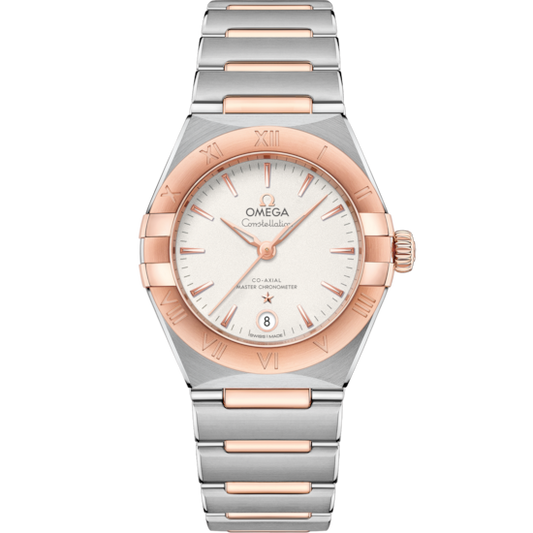 Omega Constellation 29 mm Silver Dial with Diamonds Stainless Steel and Sedna™ 18k Rose Gold Bracelet 131.20.29.20.02.001