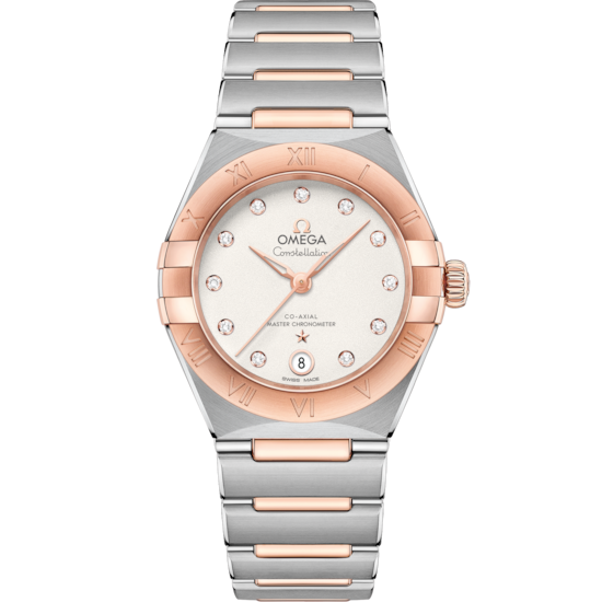 Omega Constellation 29 mm Silver Dial with Diamonds Stainless Steel and Sedna™ 18k Rose Gold Bracelet 131.20.29.20.52.001