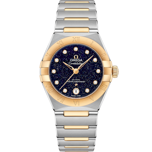 Omega Constellation 29 mm Blue Dial Stainless Steel and Sedna™ 18k Yellow Gold Bracelet 131.20.29.20.53.001