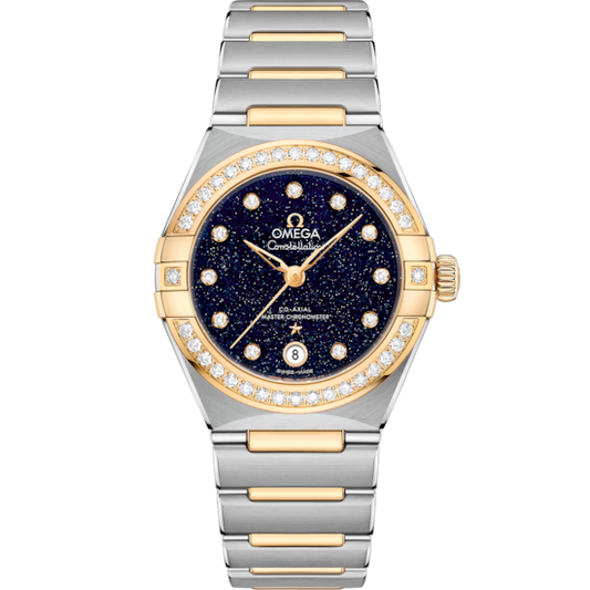 Omega Constellation 29 mm Blue Dial with Diamonds Stainless Steel and Sedna™ 18k Yellow Gold Bracelet 131.25.29.20.53.001