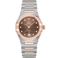 Omega Constellation 29 mm Brown Dial with Diamonds Stainless Steel and Sedna™ 18k Yellow Gold Bracelet 131.25.29.20.63.001