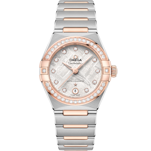 Omega Constellation 29 mm Grey Dial with Diamonds Stainless Steel and Sedna™ 18k Rose Gold Bracelet 131.25.29.20.99.001