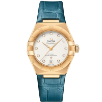 Omega Constellation 29 mm Silver Dial with Diamonds 18k Yellow Gold Strap 131.53.29.20.52.001