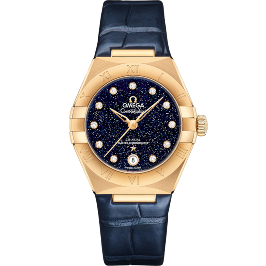 Omega Constellation 29 mm Blue Dial with Diamonds Sedna™ 18k Yellow Gold Strap 131.53.29.20.53.001