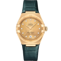 Omega Constellation 29 mm Yellow Dial with Diamonds 18k Yellow Gold Strap 131.53.29.20.58.001