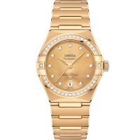 Omega Constellation 29 mm Yellow Dial with Diamonds 18k Yellow Gold Bracelet 131.55.29.20.58.001