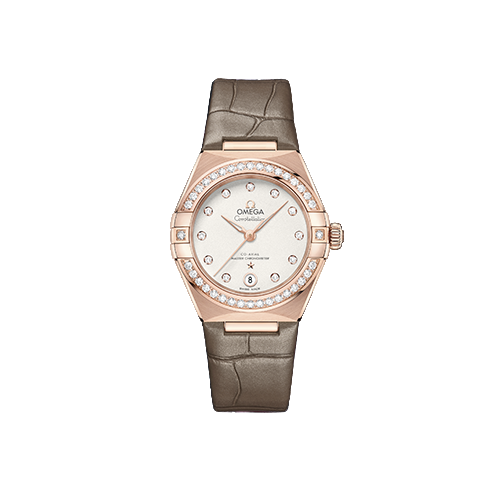 Omega Constellation 29 mm Silver Dial with Diamonds Sedna™ 18k Yellow Gold Strap 131.58.29.20.52.002