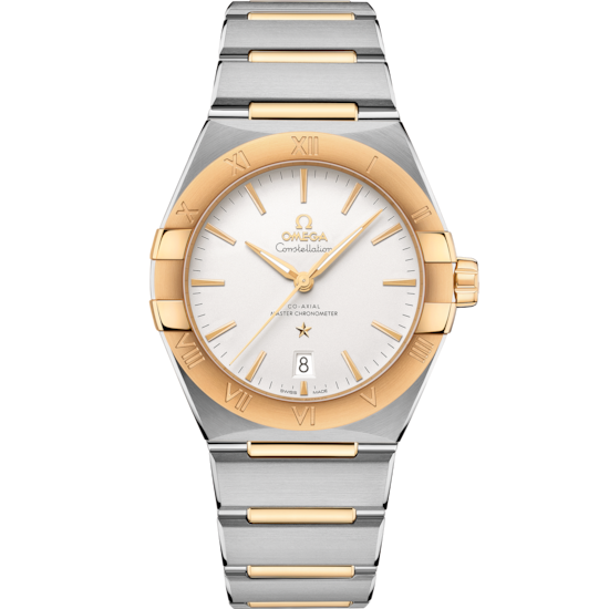 Omega Constellation 39 mm Silver Dial Stainless Steel and Sedna™ 18k Yellow Gold Bracelet 131.20.39.20.02.002