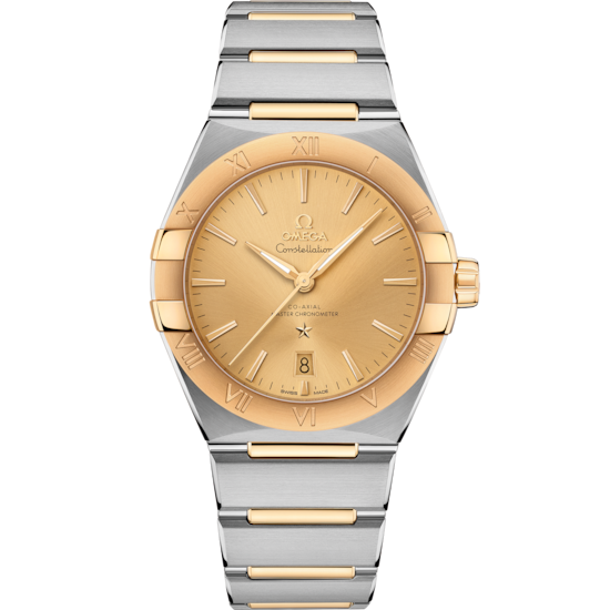 Omega Constellation 39 mm Yellow Dial Stainless Steel and Sedna™ 18k Yellow Gold Bracelet 131.20.39.20.08.001