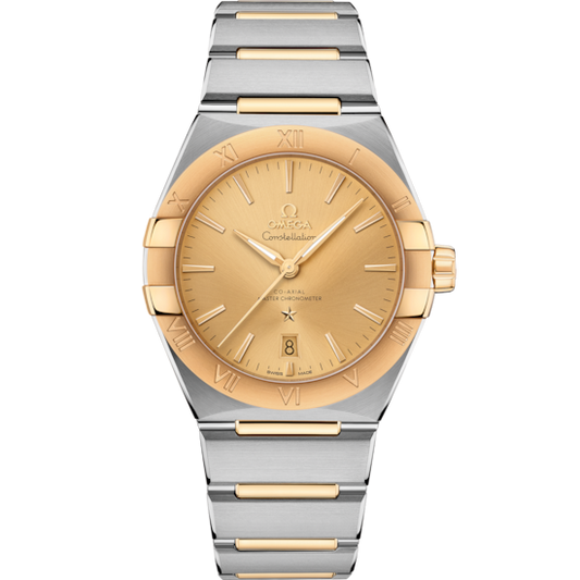 Omega Constellation 39 mm Yellow Dial Stainless Steel and Sedna™ 18k Yellow Gold Bracelet 131.20.39.20.08.001