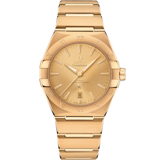 Omega Constellation 39 mm Yellow Dial 18k Yellow Gold Bracelet 131.50.39.20.08.001