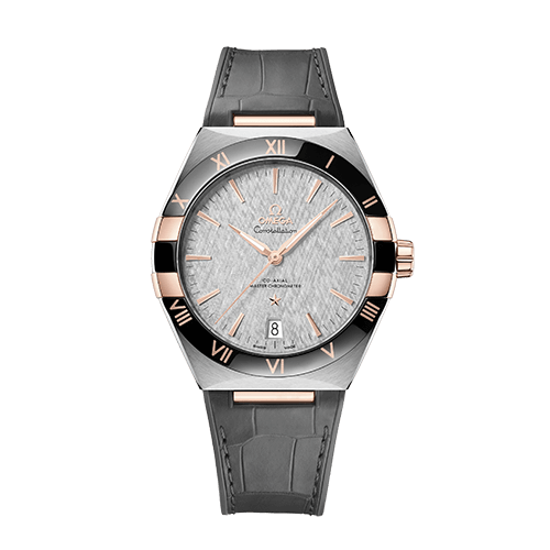 Omega Constellation 41 mm Black Dial Stainless Steel ‑ Sedna™ 18k Rose Gold Strap 131.23.41.21.06.001