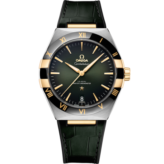 Omega Constellation 41 mm Green Dial Stainless Steel and Sedna™ 18k Yellow Gold Strap 131.23.41.21.10.001