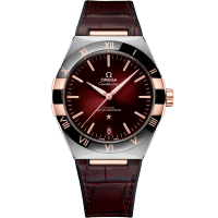 Omega Constellation 41 mm Red Dial Stainless Steel and Sedna™ 18k Rose Gold Strap 131.23.41.21.11.001