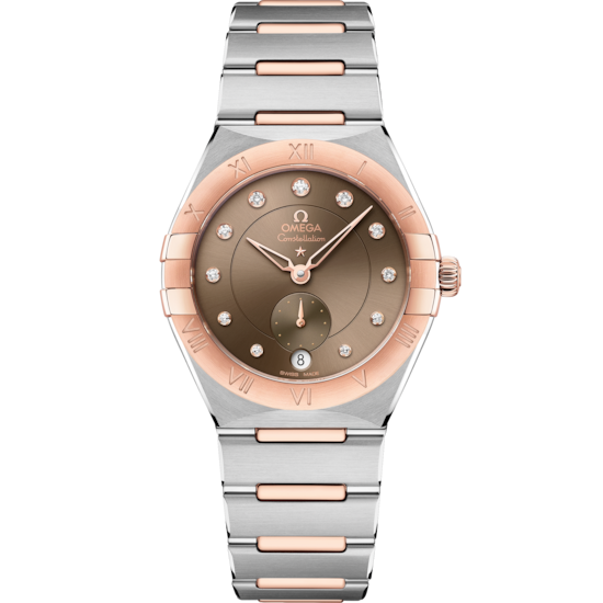 Omega Constellation 34 mm Brown Dial with Diamonds Stainless Steel Sedna™ 18k Rose Gold Bracelet 131.20.34.20.63.001