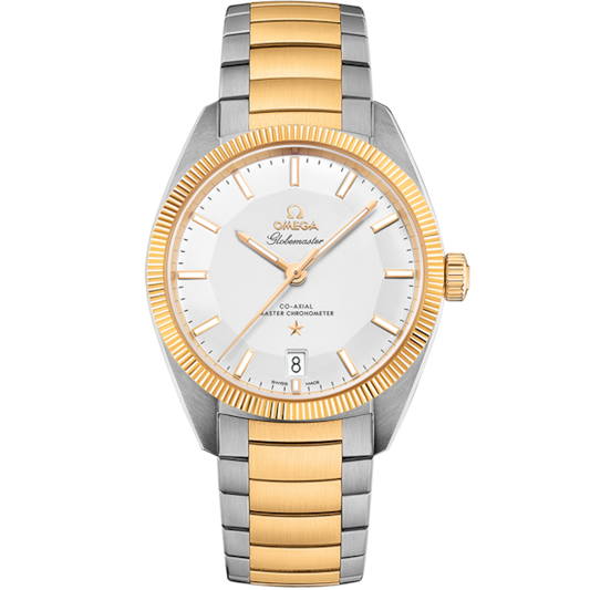 Omega Constellation Globemaster 39 mm Silver Dial 18k Yellow Gold and Stainless Steel Bracelet 130.20.39.21.02.001