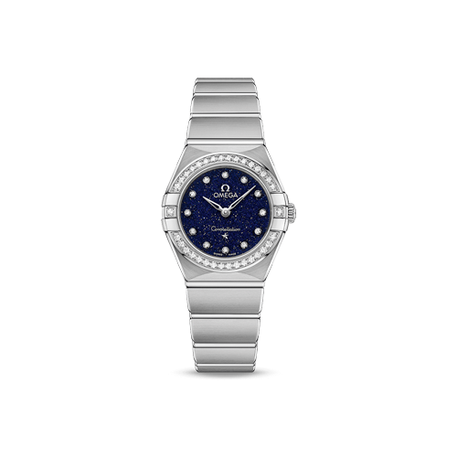 Omega Constellation 25 mm Blue Dial with Diamonds Stainless Steel Bracelet 131.15.25.60.53.001