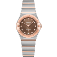 Omega Constellation 25 mm Brown Dial with Diamonds Stainless Steel and Sedna™ 18k Rose Gold Bracelet 131.20.25.60.63.001