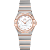 Omega Constellation 25 mm White Dial with Diamonds Stainless Steel and Sedna™ 18k Rose Gold Bracelet 131.25.25.60.55.001