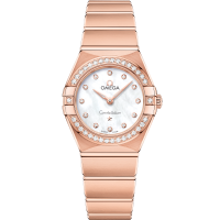 Omega Constellation 25 mm White Dial with Diamonds Sedna™ 18k Rose Gold Bracelet 131.55.25.60.55.001