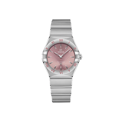 Omega Constellation 28 mm Pink Dial Stainless Steel Bracelet 131.10.28.60.11.001