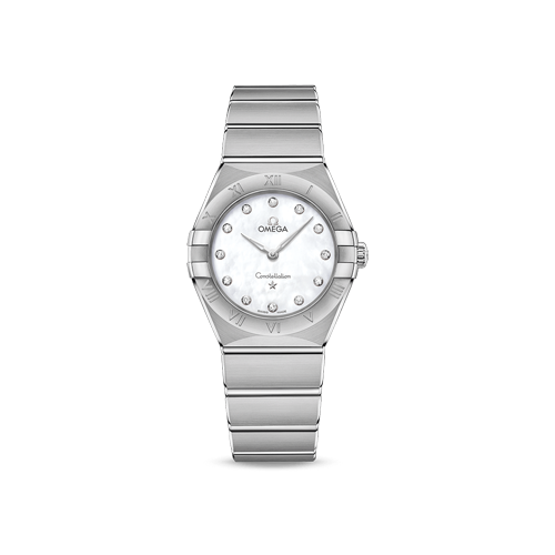 Omega Constellation 28 mm White Dial with Diamonds Stainless Steel Bracelet 131.10.28.60.55.001