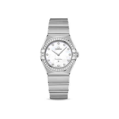 Omega Constellation 28 mm White Dial with Diamonds Stainless Steel Bracelet 131.15.28.60.55.001