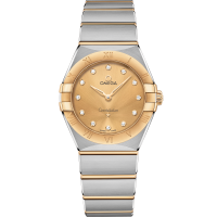 Omega Constellation 28 mm Yellow Dial with Diamonds Stainless Steel Sedna™ 18k Yellow Gold Bracelet 131.20.28.60.58.001