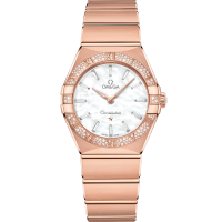 Omega Constellation 28 mm White Dial with Diamonds Sedna™ 18k Rose Gold Bracelet 131.55.28.60.55.003