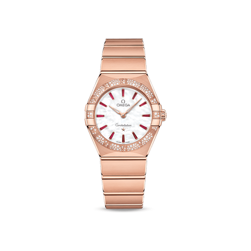 Omega Constellation 28 mm White Dial with Diamonds Sedna™ 18k Rose Gold Bracelet 131.55.28.60.55.004