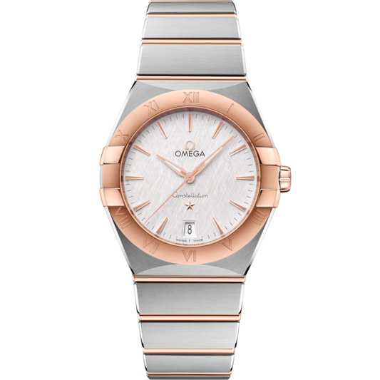 Omega Constellation 36 mm Silver Dial Stainless Steel and Sedna™ 18k Rose Gold Bracelet 131.20.36.60.02.001