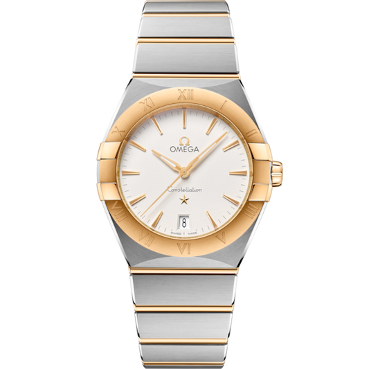 Omega Constellation 36 mm Silver Dial Stainless Steel and Sedna™ 18k Yellow Gold Bracelet 131.20.36.60.02.002