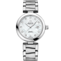 Omega De Ville Ladymatic 34 mm White Dial with Diamonds  Stainless Steel Bracelet 425.30.34.20.55.002