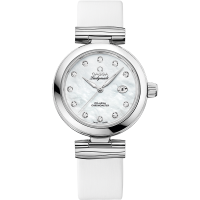 Omega De Ville Ladymatic 34 mm White Dial with Diamonds  Stainless Steel Strap 425.32.34.20.55.002