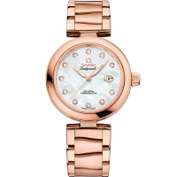 Omega De Ville Ladymatic 34 mm White Dial with Diamonds  Sedna™ 18k Rose Gold Bracelet 425.60.34.20.55.004