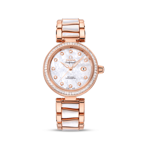 Omega De Ville Ladymatic 34 mm White Dial with Diamonds  Sedna™ 18k Rose Gold Bracelet 425.65.34.20.55.007