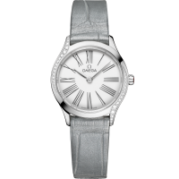 Omega De Ville Mini Trésor 26 mm White Dial  with Diamonds Stainless Steel Strap 428.18.26.60.04.001