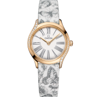 Omega De Ville Mini Trésor 26 mm White Dial with Diamonds  Moonshine™ 18k Rose Gold Strap 428.57.26.60.04.002