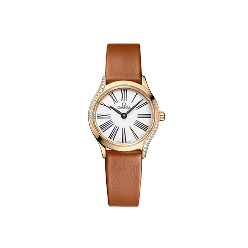 Omega De Ville Mini Trésor 26 mm White Dial  with Diamonds Moonshine™ 18k Rose Gold Strap 428.57.26.60.04.004