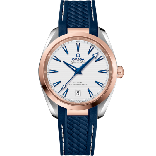 OMEGA Aqua Terra 38 mm Silver Dial Stainless Steel and Sedna™ 18k Rose Gold Strap 220.22.38.20.02.001