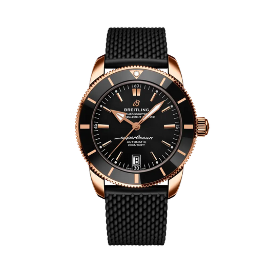 Breitling Superocean Heritage B20 Automatic 42 mm Black Dial 18K Red Gold Rubber Black Strap RB2010121B1S1