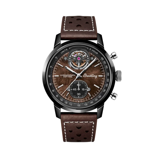 Breitling Top Time B21 Chevrolet Corvette 44 mm Black And Brown Dial Ceramic Calfskin Leather Brown Strap SB21252A1Q1X1