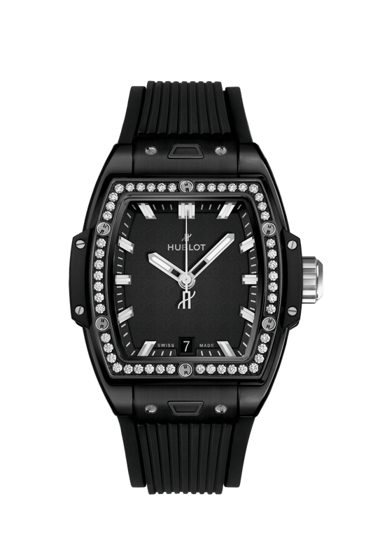 Hublot Spirit of Big Bang Black Magic Diamonds 39 mm Black Dial with Diamonds Polished and Satin-finished Black Ceramic Rubber Strap 662.CX.1170.RX.1204