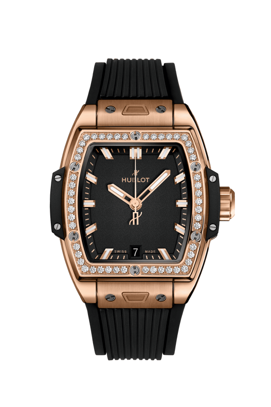 Hublot Spirit of Big Bang King Gold Diamonds 39 mm Black Dial with Diamonds Polished 18K King Gold Rubber Strap 662.OX.1180.RX.1204